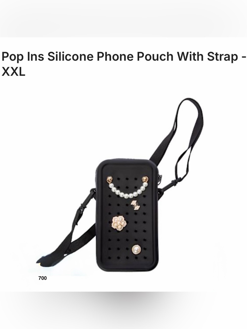 *new* Bytech Silicone Charm Crossbody Phone Pouch with Strap - Black